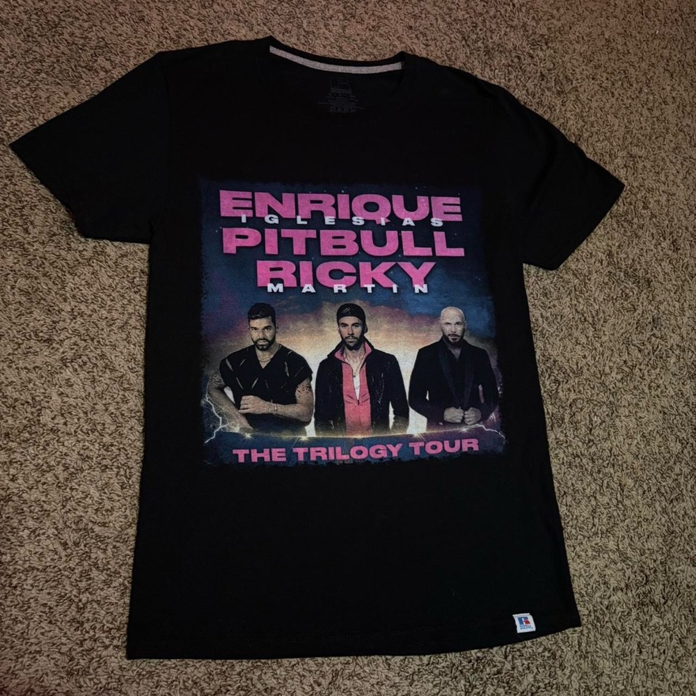 Enrique Iglesias, Pitbull, and Ricky Martin concert trilogy tour t-shirt